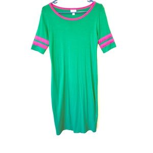 [LulaRoe] Sporty Green Julia Dress, Size S